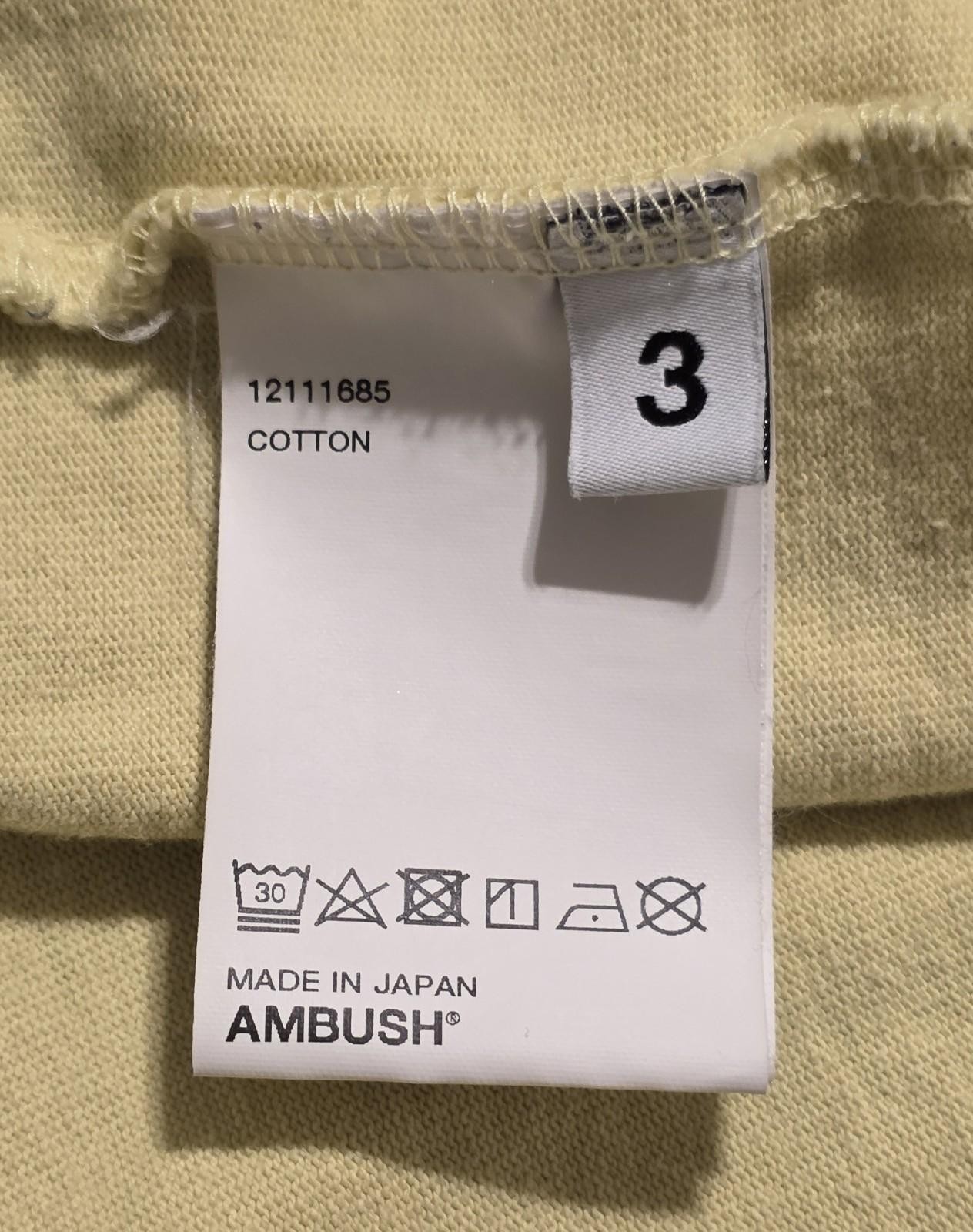 Ambush T-Shirt Size 3 (Fits US L) Yellow All Equal Before A Wave Graphic T-shirt gallery