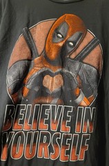 Vintage Marvel DEADPOOL BELIEVE IN YOURSELF 2X T-Shirt Short Sleeve
