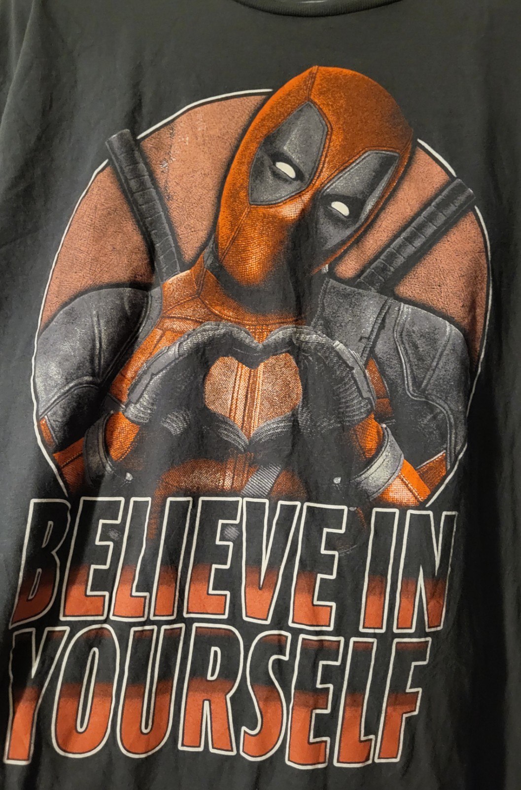 Vintage Marvel DEADPOOL BELIEVE IN YOURSELF 2X T-Shirt Short Sleeve