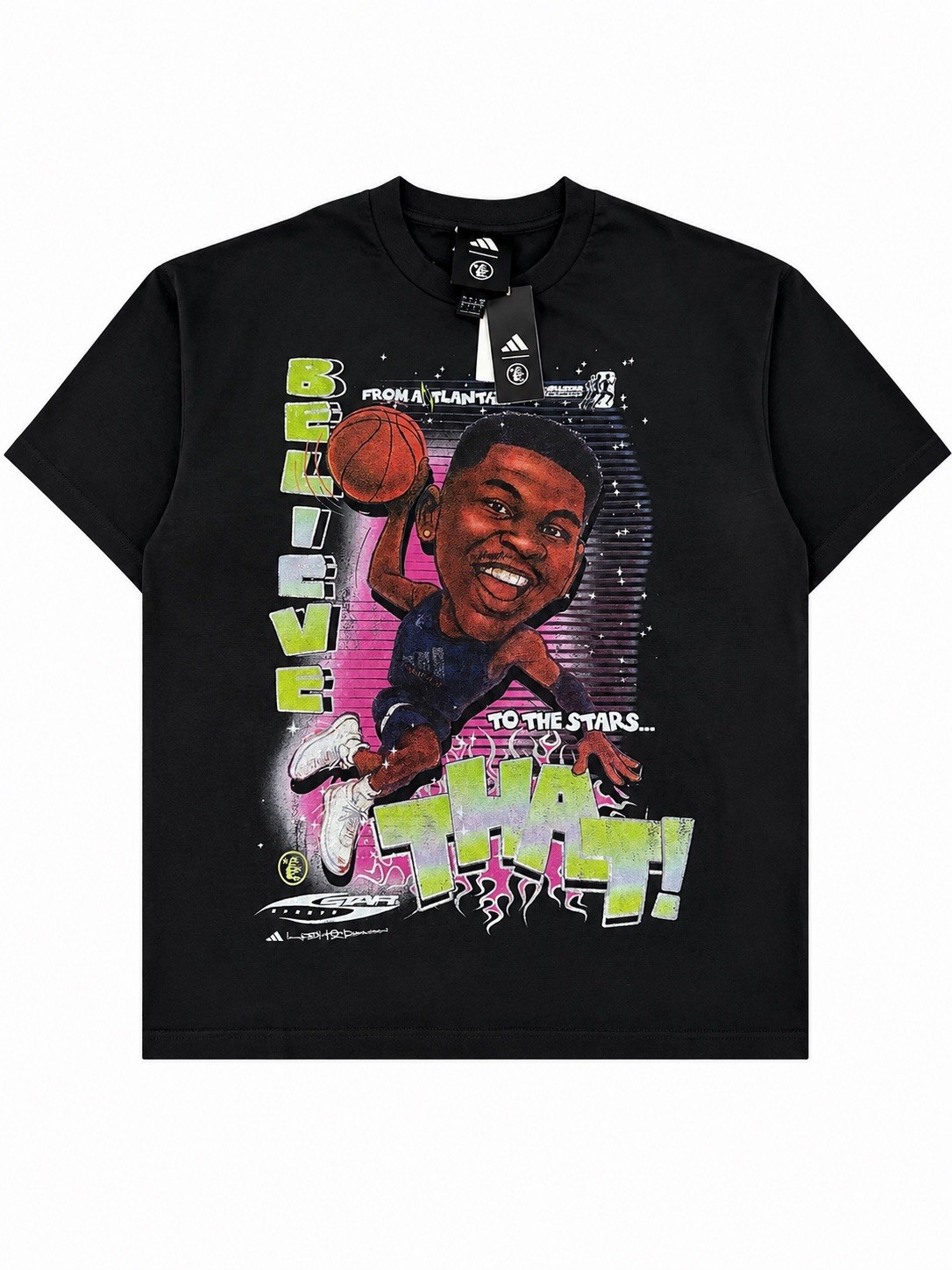 Adidas x Hellstar HS AE Tee KV6801 Size Large Anthony Edwards Carbon Black NWT L