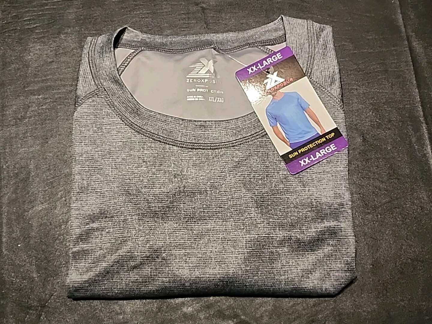Mens Zeroxposur Tee T-shirt Sun Protection Top Short Sleeve Gray / Silver XXL gallery