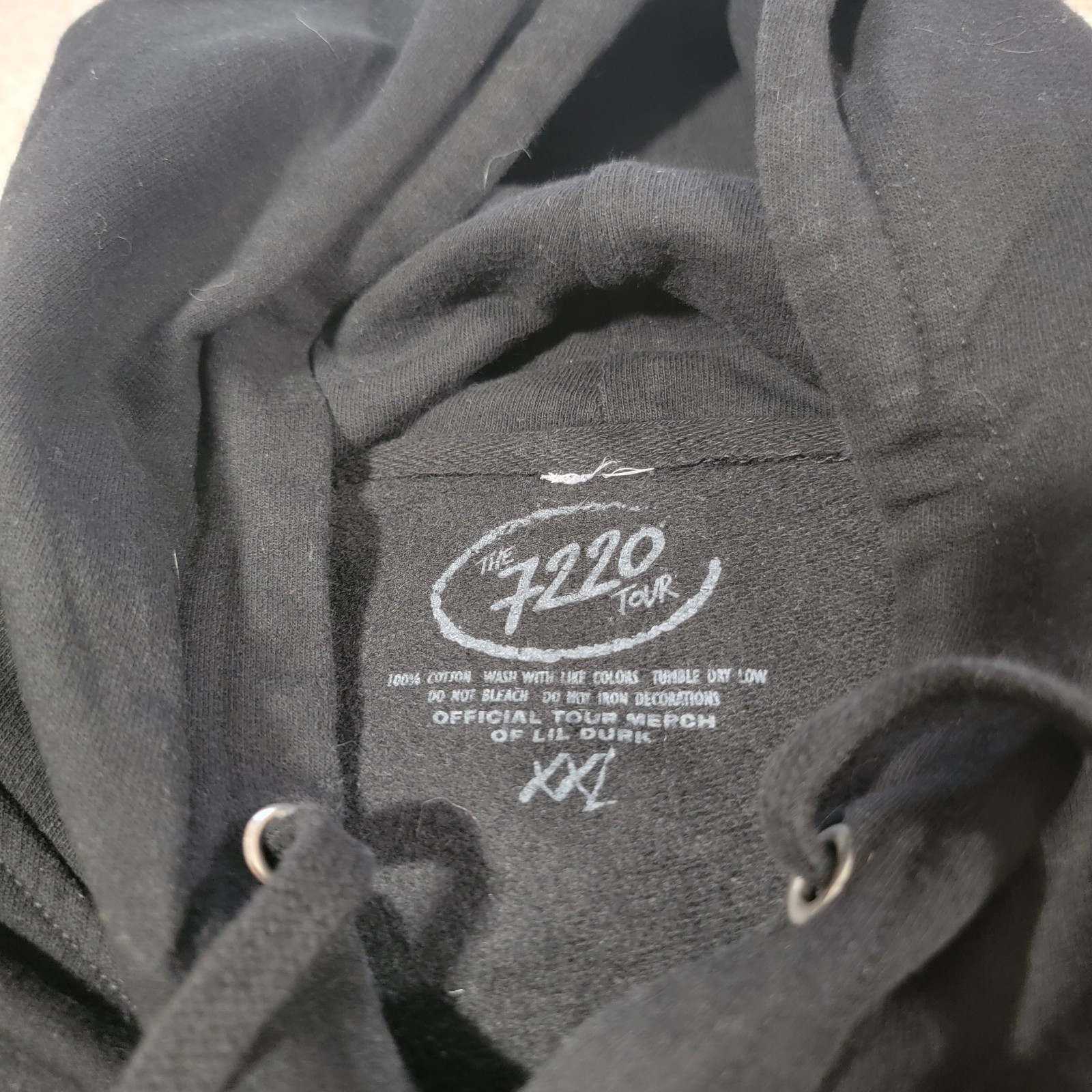 OTF Lil Durk 7220 Tour Black Hoodie Rap Tour Size XXL gallery