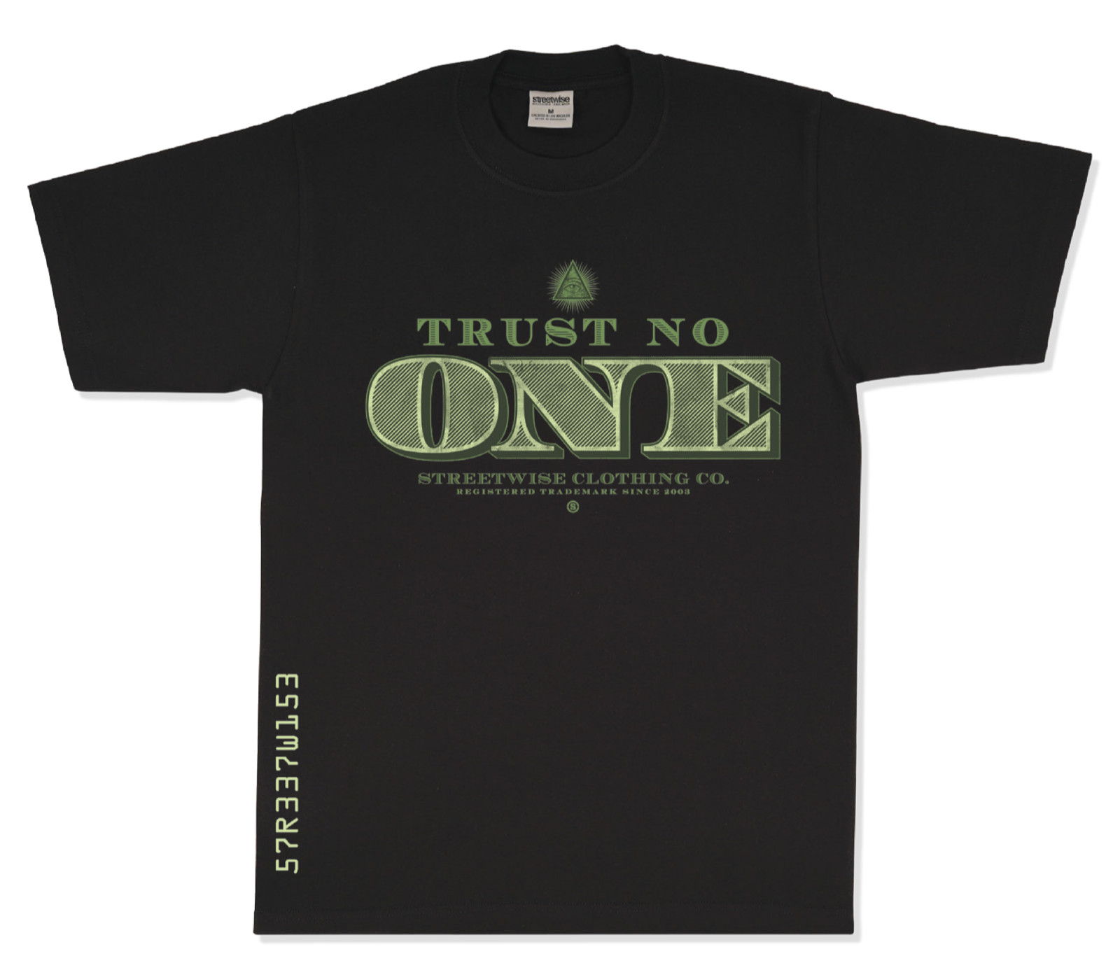 streetwise TRUST NO ONE Graphic T-Shirt Black & Blue M-5XL gallery