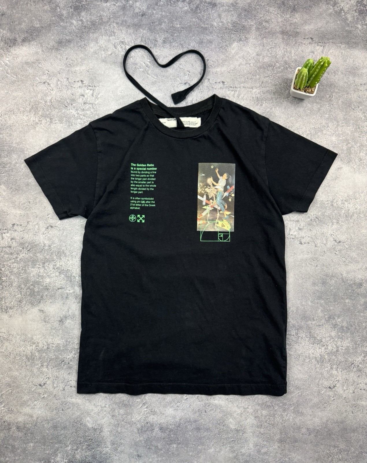 Off-White "Golden Ratio" Pascal Skeleton Graphic Black T-Shirt gallery