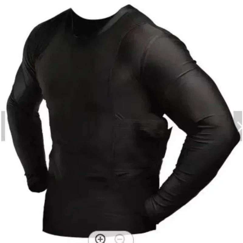 Concealment Clothes Men’S Crew Neck Undercover- Concealed Holster Carry Tops gallery