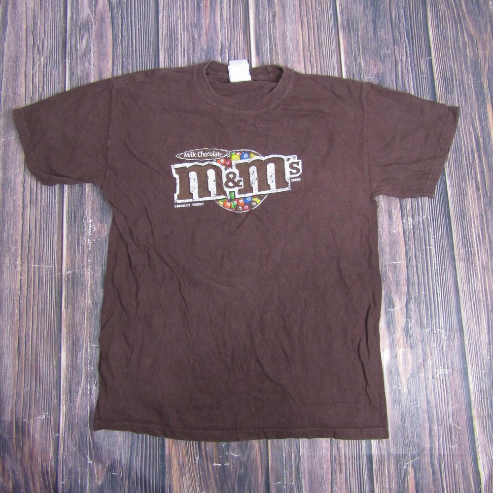 M&Ms Milk Chocolate Shirt Mens Medium Brown Candy Graphic Tee Logo 2009 Mars