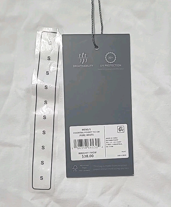 VRST Men's Essential Pocket Tee Size Small- White gallery