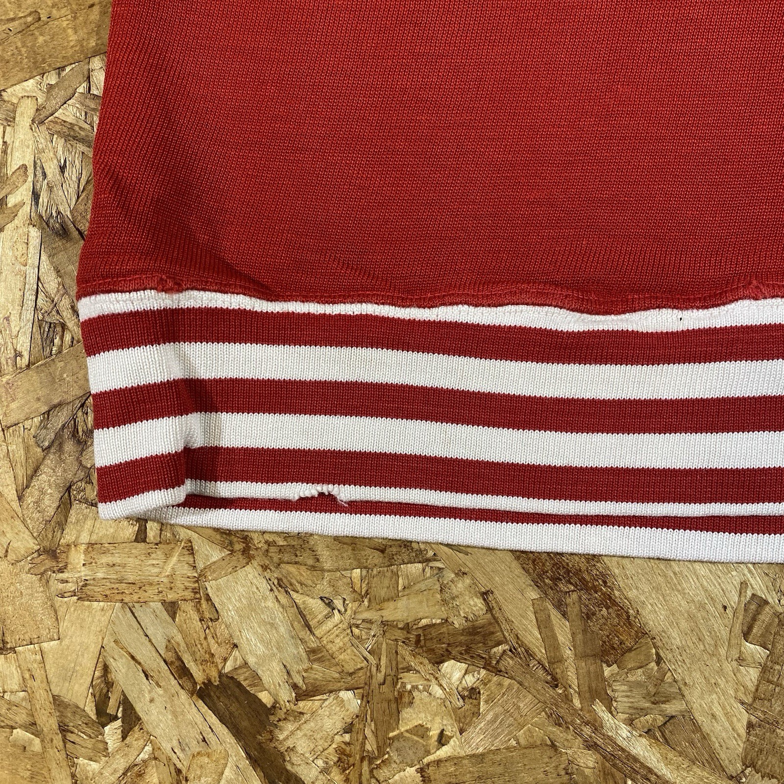 Vintage 50s 60s Dureen STG Warm Up 1/4 Zip Pullover Striped Band Shirt Size S gallery