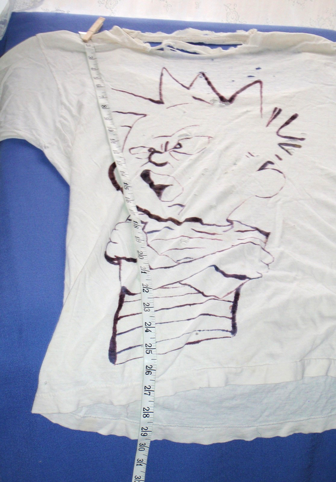 Thrashed Sheer 90s White Men 2XL T-Shirt Hand Drawn Graphic Single Stitch Ripped gallery