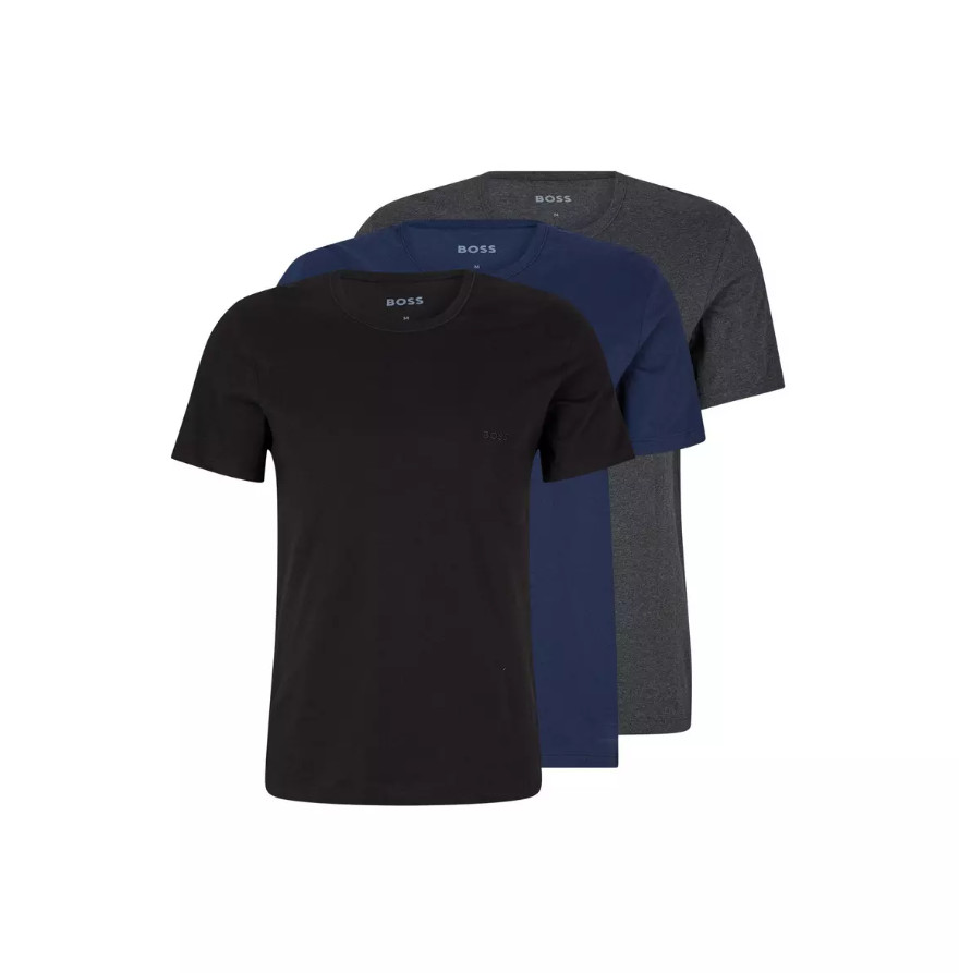 Mens T-Shirts BOSS Multicoloured 3 Pack Short Sleeve With Logo – Size XL
