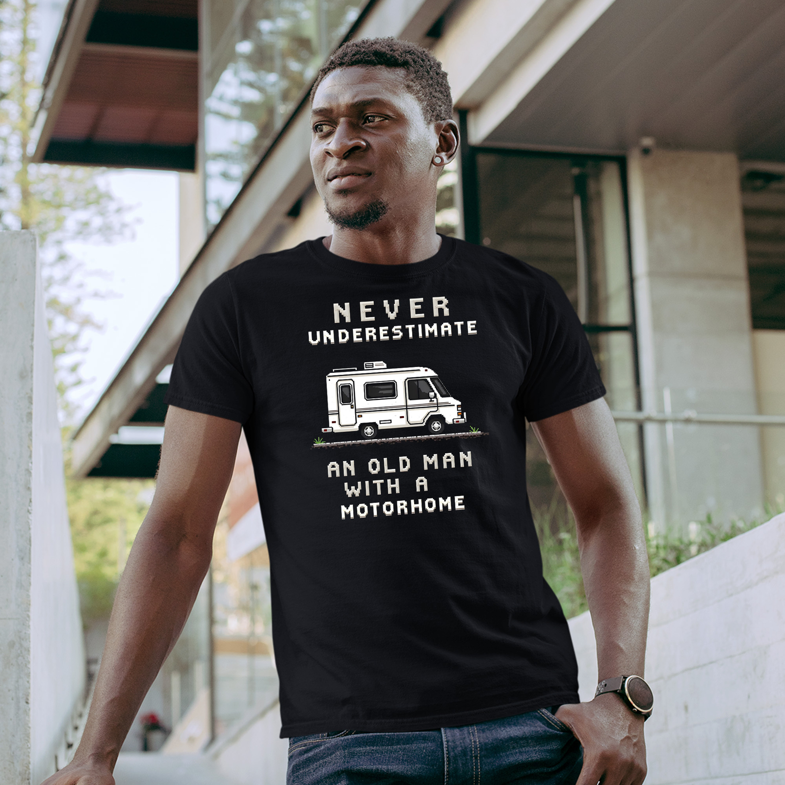 Funny Old Man Motorhome T Shirt Never Underestimate An Old Man With A Motorhome gallery