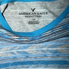 American Eagle Outfitters – Mens Large Blue Striped T-Shirt