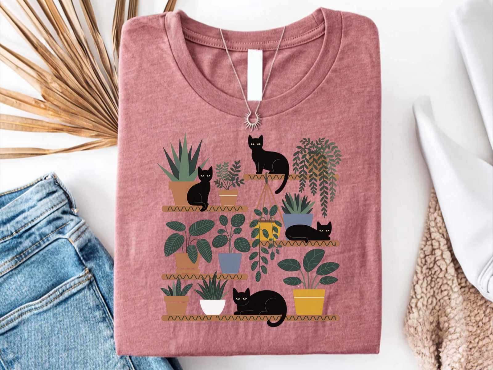 Cats and Plants Shirt Cat Lover Gardener Gift Succulent Plant Lady Tee gallery