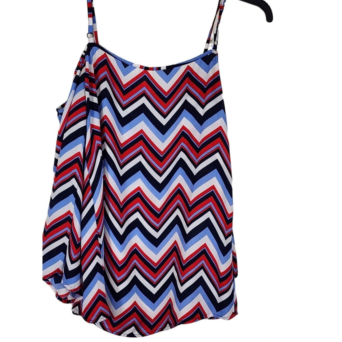 TACERA Open Shoulder With Strap Sleeves Women's Chevron Style Shirt Size Small gallery