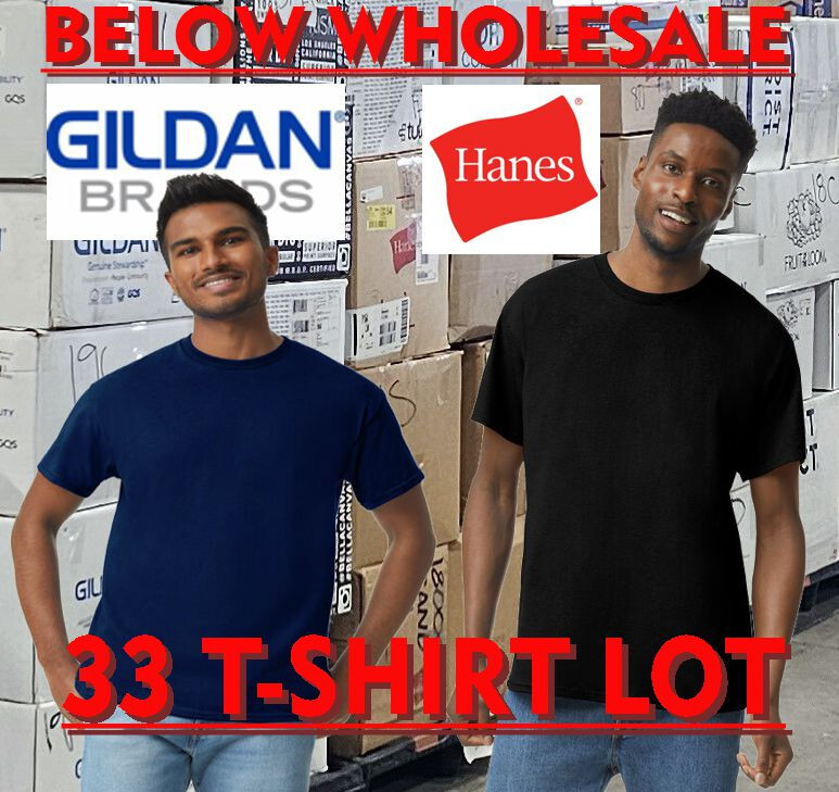 Below WHOLESALE Blank T-Shirt -36 pc lot Gildan 2000 and Hanes 5180 Bulk Lot gallery