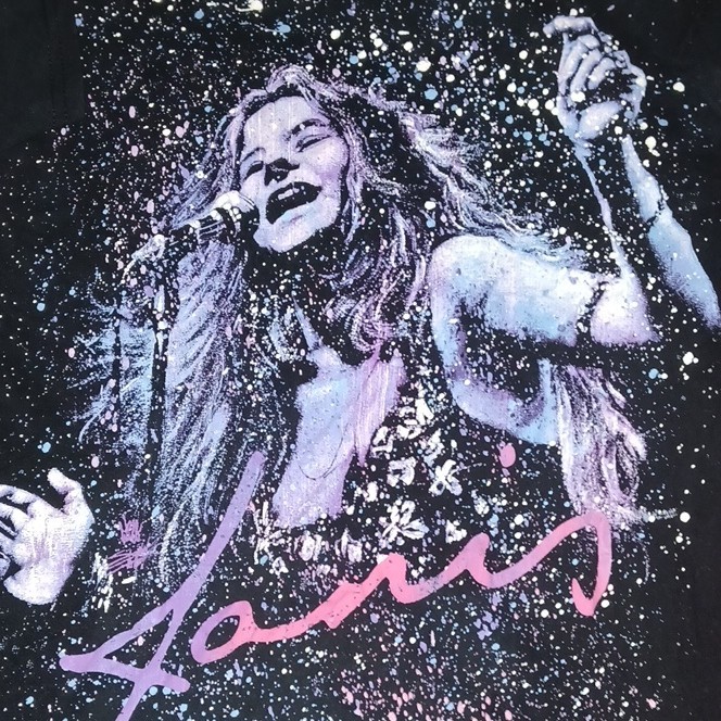 Got Down stephen fishwick Janis Joplin Black Graphic Print T-Shirt Men's S gallery