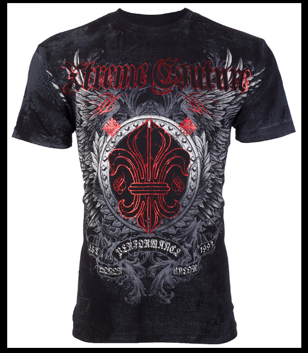 XTREME COUTURE by AFFLICTION Black ROYAL FAMILY Short Sleeve Slim Fit T-shirt gallery