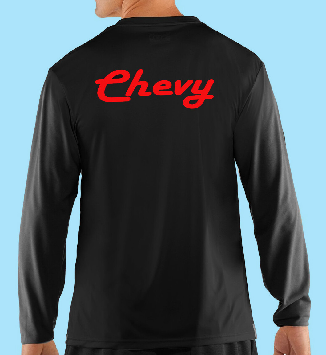 Long Sleeve Pocket T-Shirt, Cars, Trucks, Motor Sports, Chevy Old School, Black
