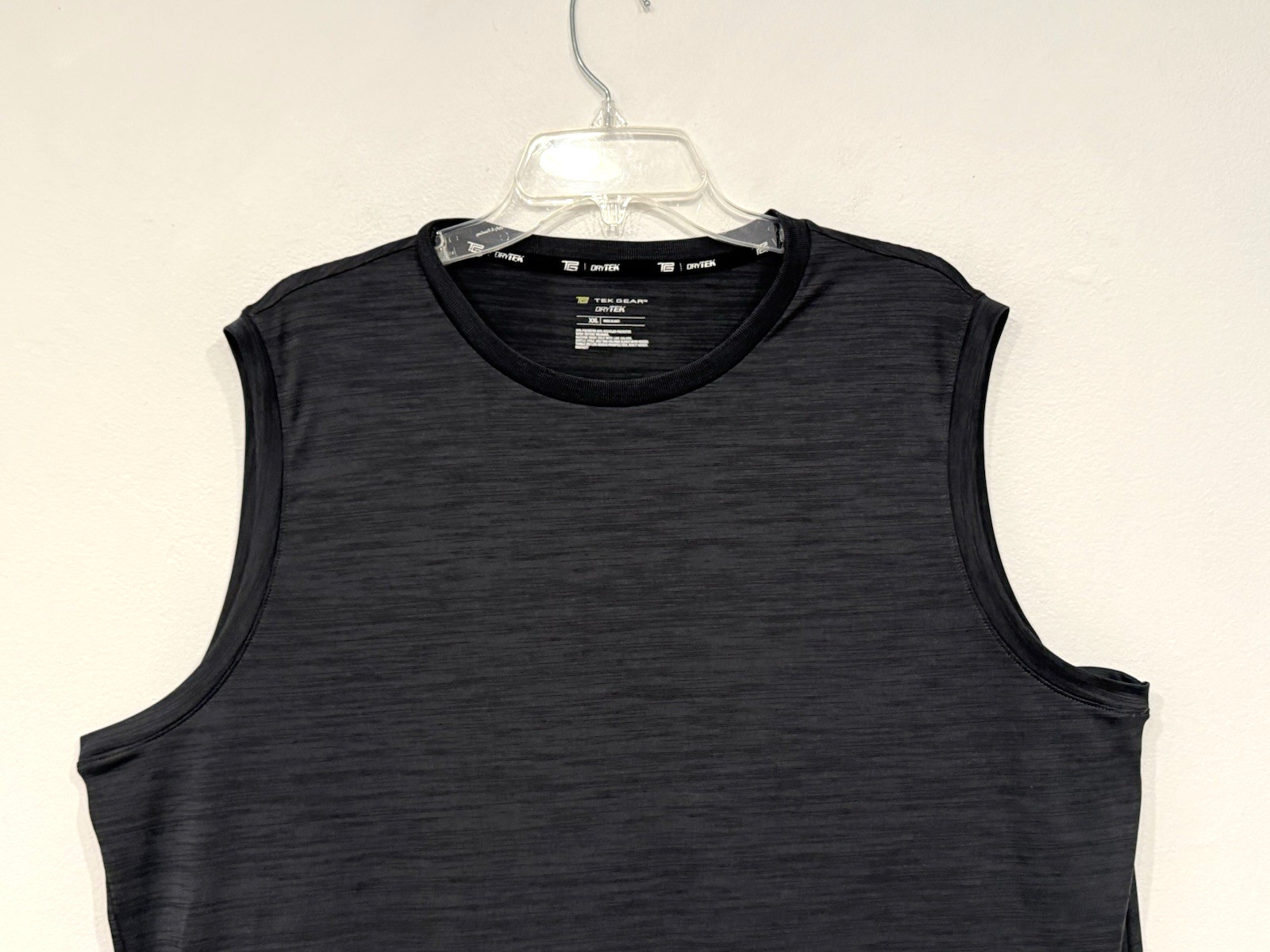 Tek Gear Men's Dry Tek Tank Size 2XL Micro Striped Charcoal Gray Polyester Knit gallery