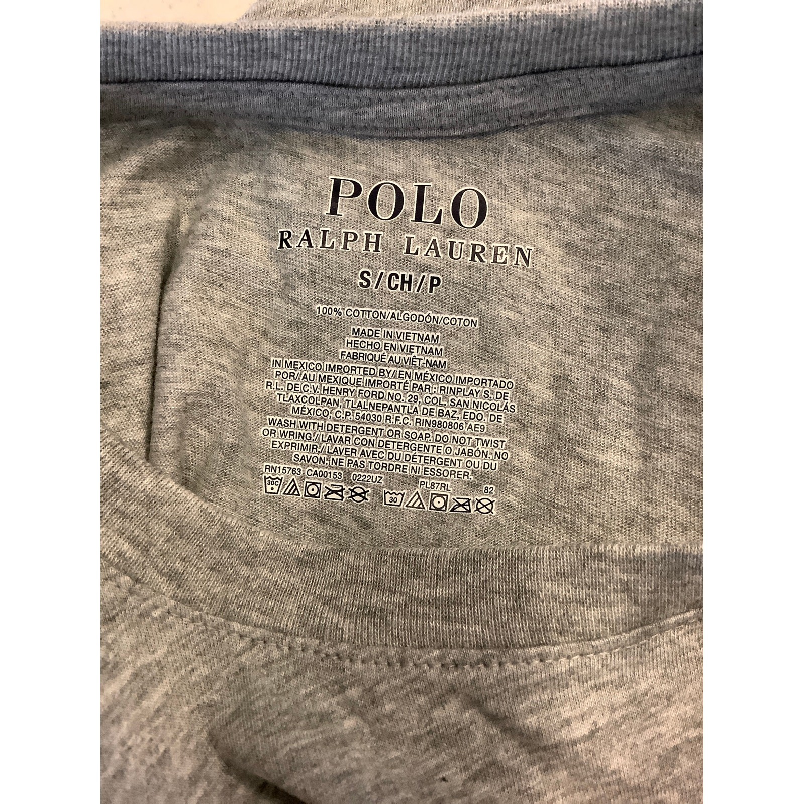Polo Ralph Lauren Mens Small Grey Heather Long Sleeve Crew Cotton T-Shirt O3-20 gallery