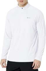 Men’s Pullover Sweatshirt UPF 50+ Rash Guard 1/4 Zip Stand Collar Swim Shirt