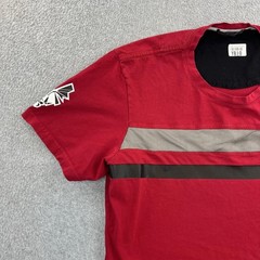 Marithe Francois Girbaud Shirt Mens Medium Red Stripe Graphic Short Sleeve