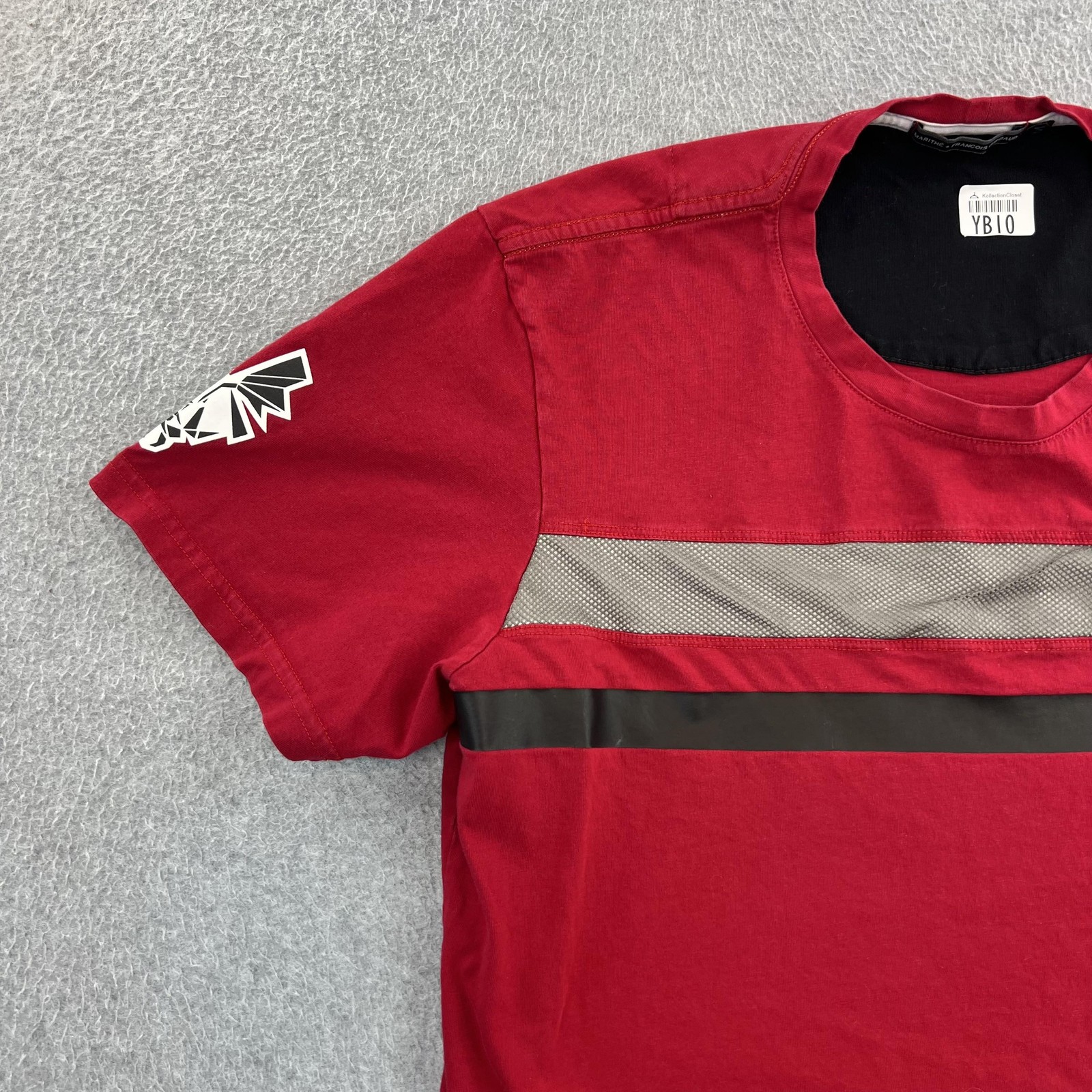 Marithe Francois Girbaud Shirt Mens Medium Red Stripe Graphic Short Sleeve gallery