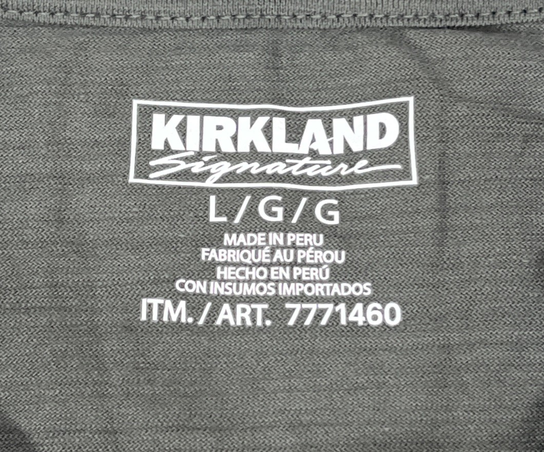 Kirkland Signature 100% Pima Cotton Slub Tee, Men's Large, Gray, NEW gallery