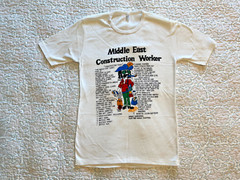 Middle East Construction Worker Shirt XL Single Stitch JK Standard Free Size