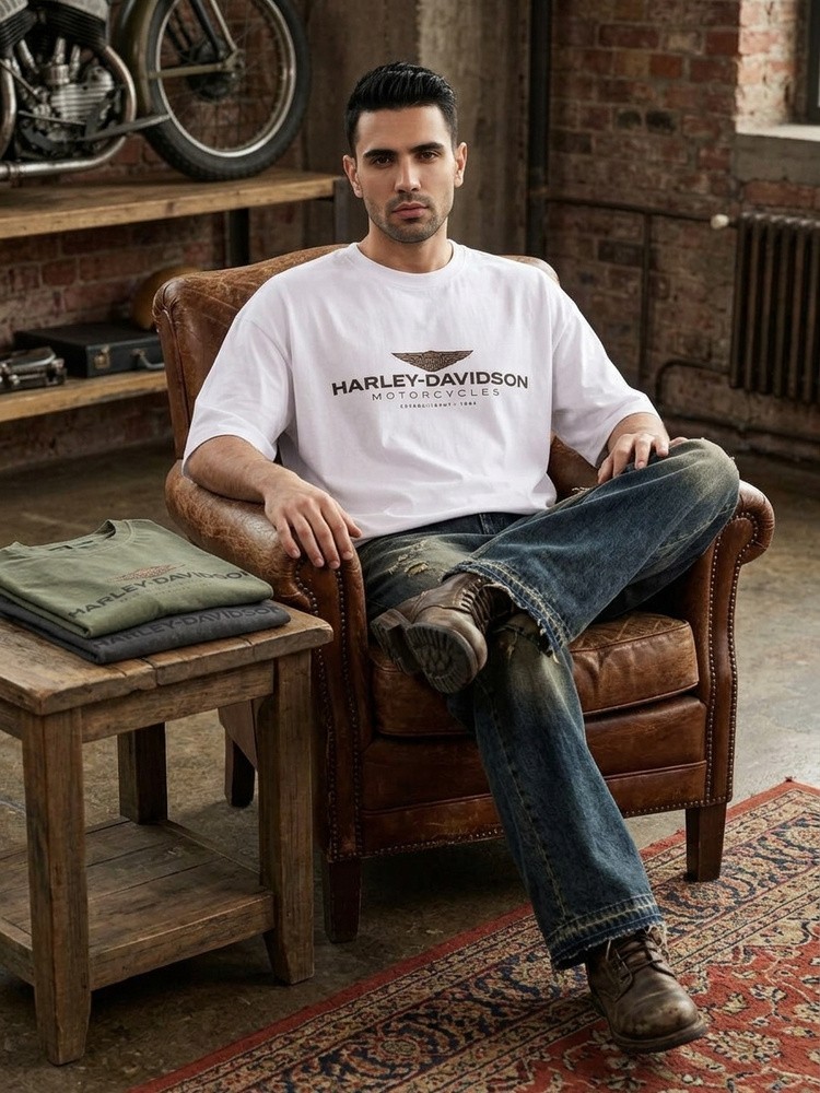 Pigment Dyed Oversized T-Shirt Loose Fit Casual Streetwear Graphic Tee gallery