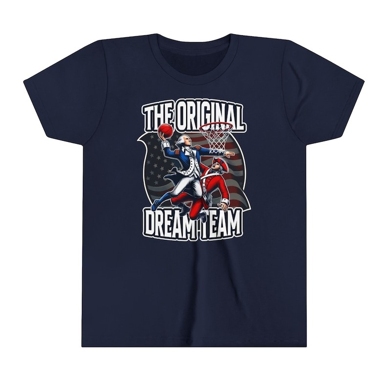 Youth 1776 Legends Washington Dunking 4th of July Graphic Tee T-Shirt gallery
