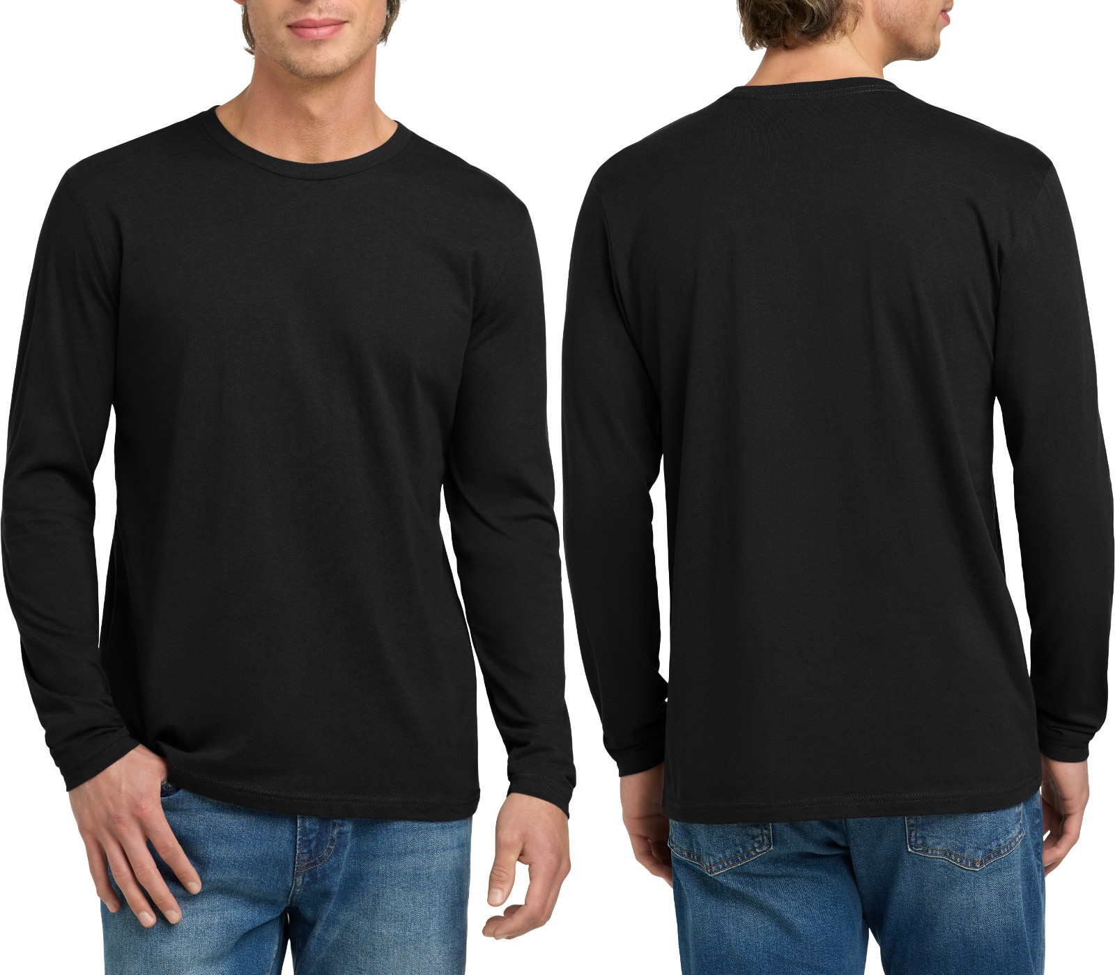 Mens Premium Soft Combed 100% Rinspun Cotton Tee Long Sleeve T-Shirt XS-4XL NEW!