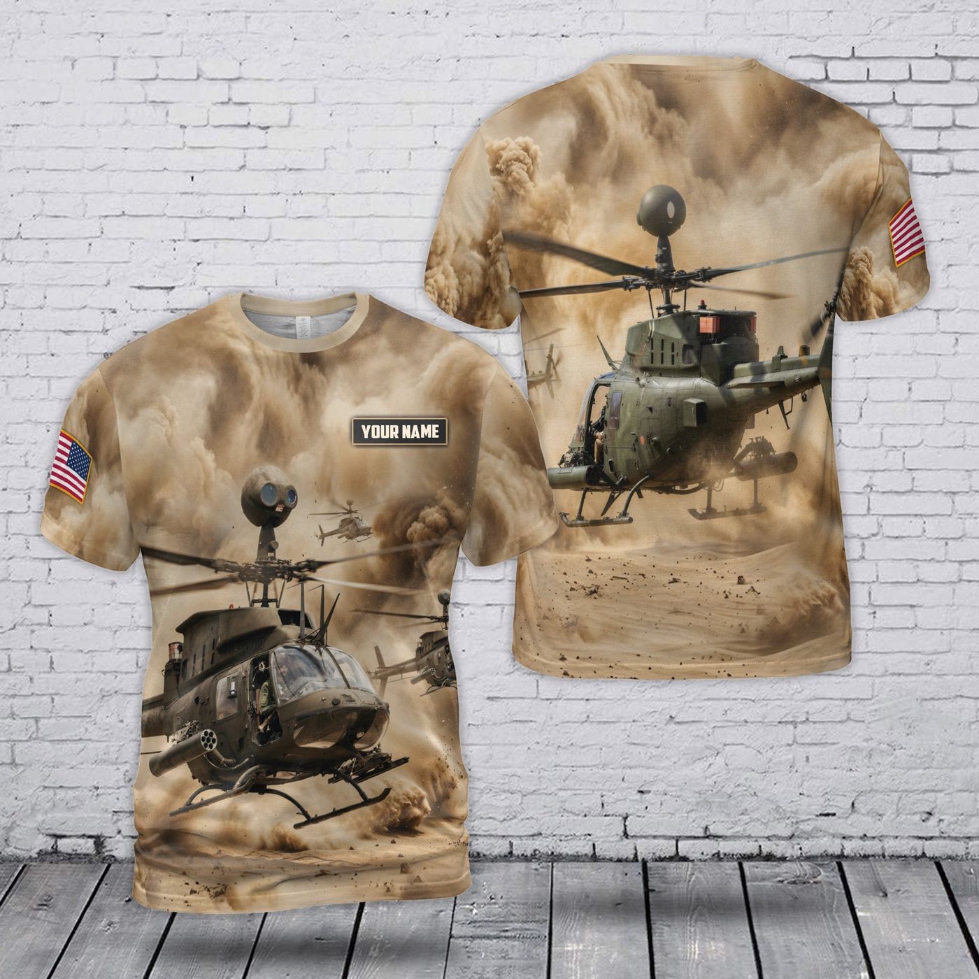 Custom Name U.S Army OH-58 Kiowa T-Shirt Shirt For Dad gallery