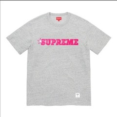 Supreme SS20 PINK Star LOGO Heather Grey Short Sleeve T-Shirt Size Large NWOT