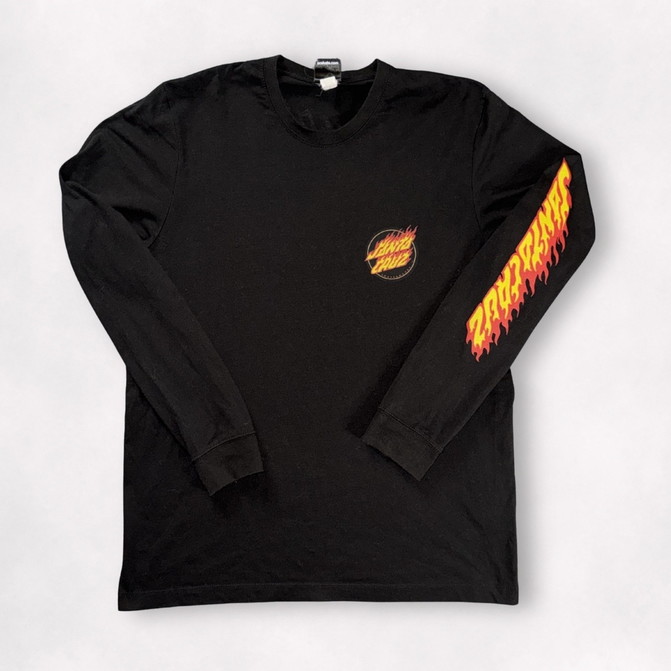 Santa Cruz Skateboards Long Sleeve T Shirt | Size L | Black | Fire Graphic 🔥 gallery