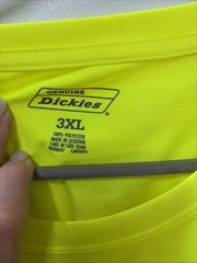 Dickies Men’s Long Sleeve Pocket Tee Cool & Dry Size 3XL Florescent Yellow NWT