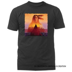 Two Feathers Wildlife Wilderness Native American Teepee Outdoor Nature T-shirt