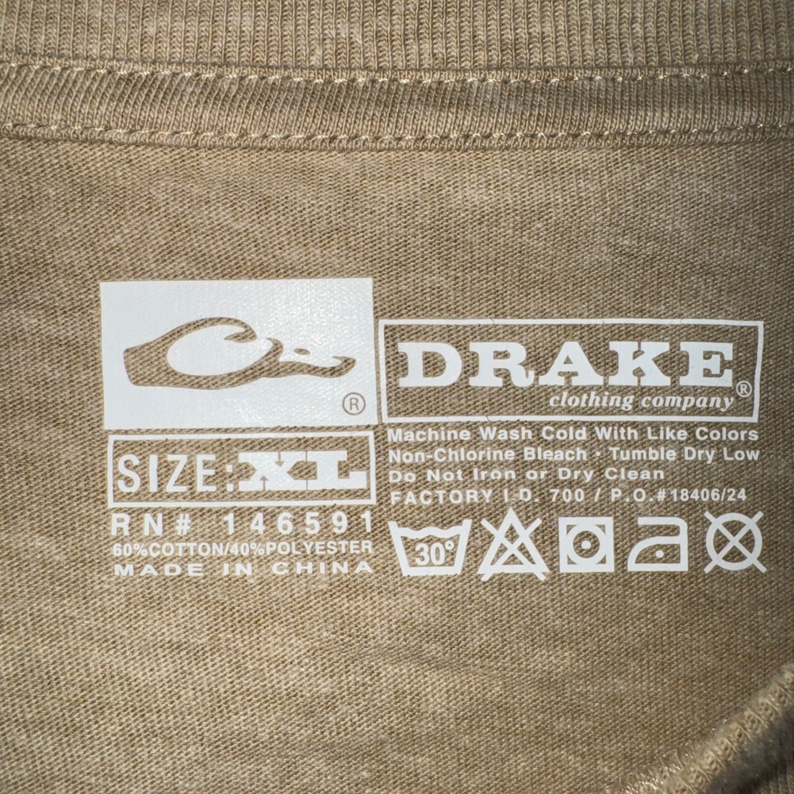 Drake Waterfowl Long Sleeve Pocket T-Shirt Men Circle Mallard Graphic Tan XL NEW gallery