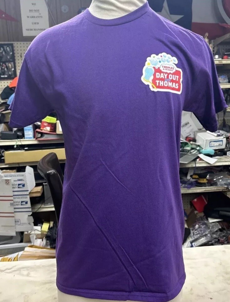 Thomas & Friends Day Out With Thomas Crew Purple Short Sleeve Shirt Size XL