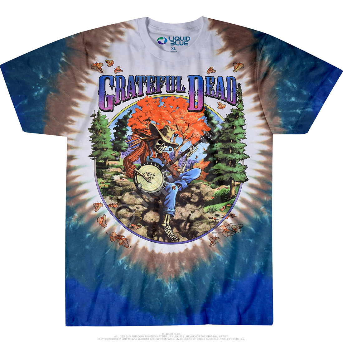 GRATEFUL DEAD-BANJO-SYF-2 SIDED TIE DYE T-SHIRT S-M-L-XL-XXL Garcia,Lesh,Wier gallery