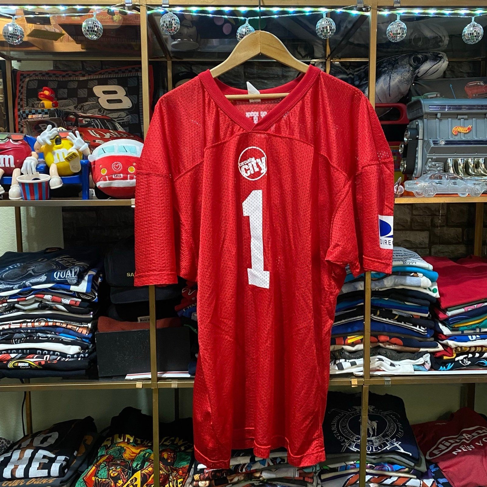 Vintage Y2K Circuit City Football Jersey Large Red Mesh Live The Game Promo A4 gallery
