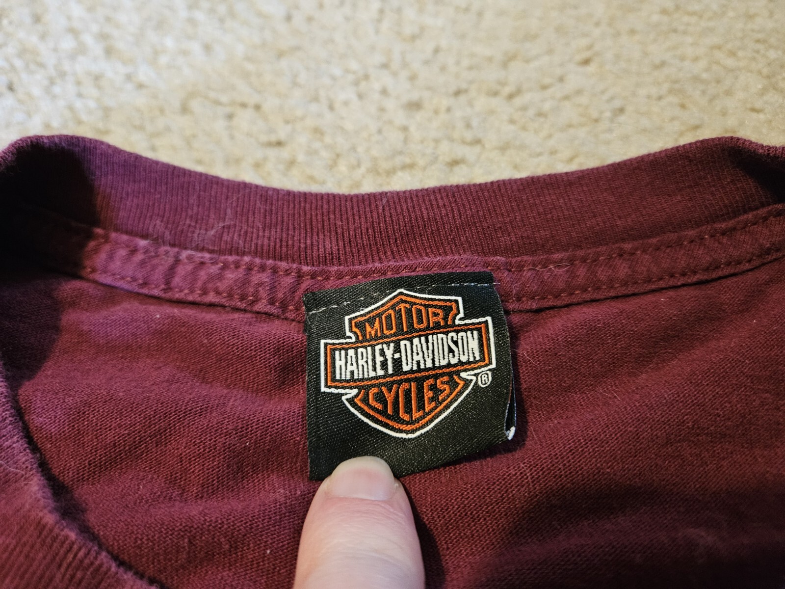 Harley Davidson T Shirt Roughneck Longview, TX Maroon See Measurements Used XL gallery