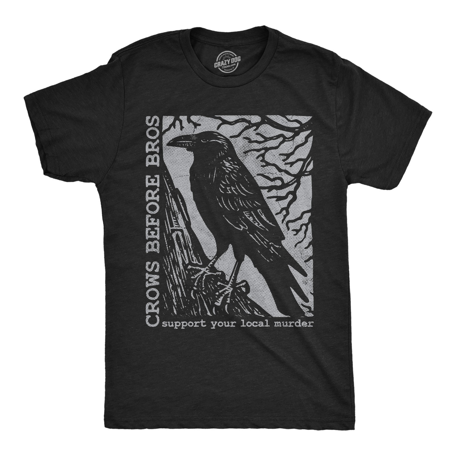 Mens Funny T Shirts Crows Before Bros Sarcastic Poe Graphic Novelty Tee for Men gallery