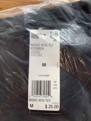BRAND NEW Adidas Men’s Basic BOS Tee 3 Stripes – BLACK in a SIZE MEDIUM