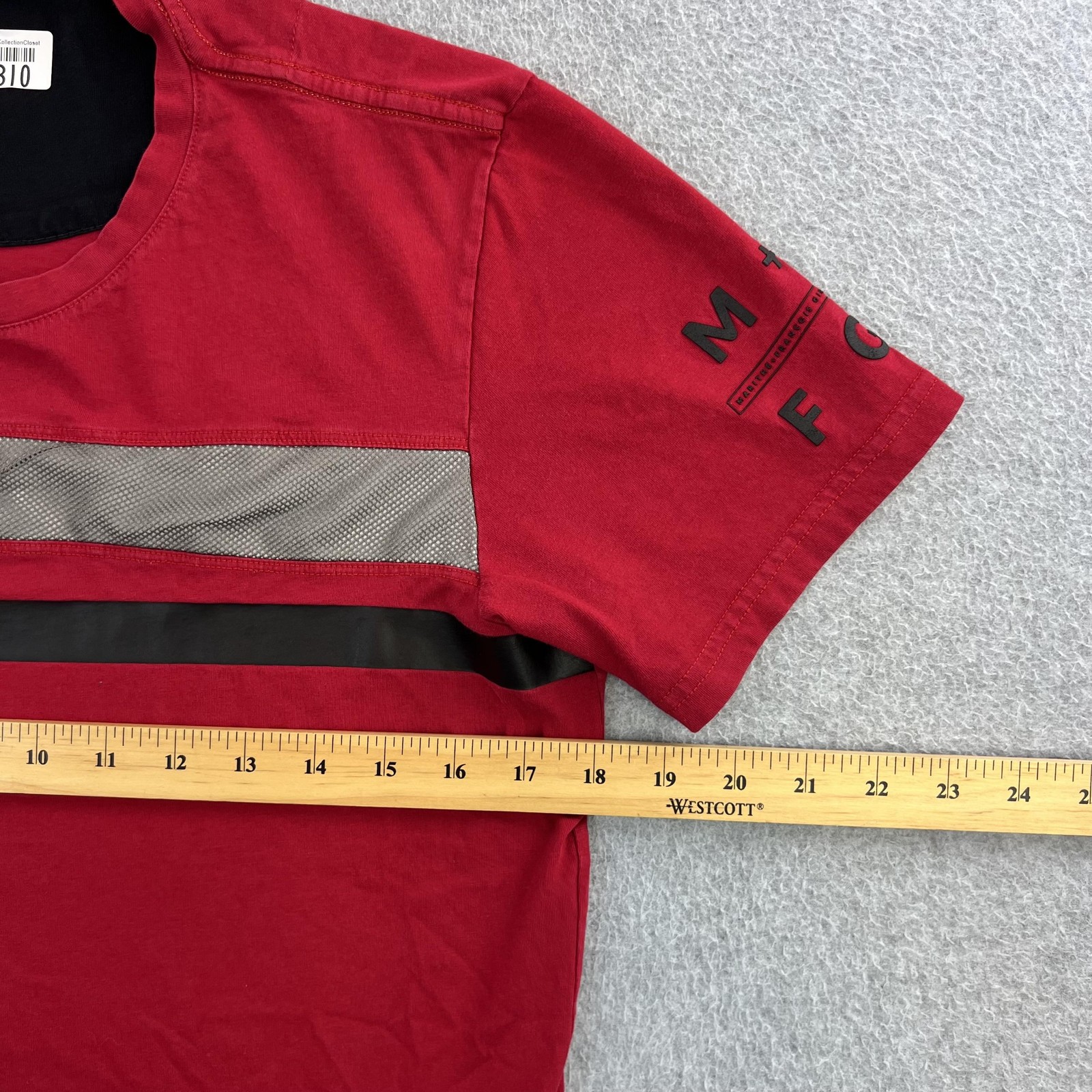 Marithe Francois Girbaud Shirt Mens Medium Red Stripe Graphic Short Sleeve gallery