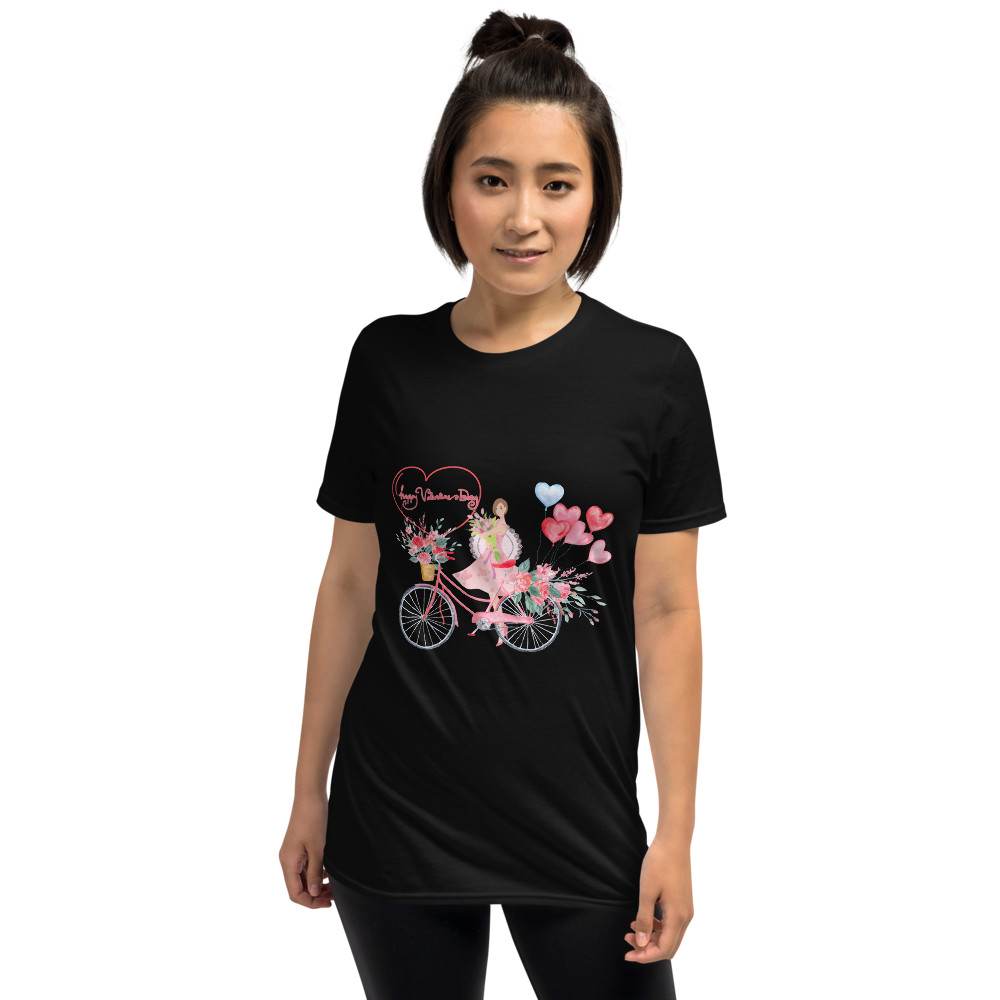 14 February Heart Day Holiday Happy Valentine's Day T-Shirt, Bicycle Love Gift gallery