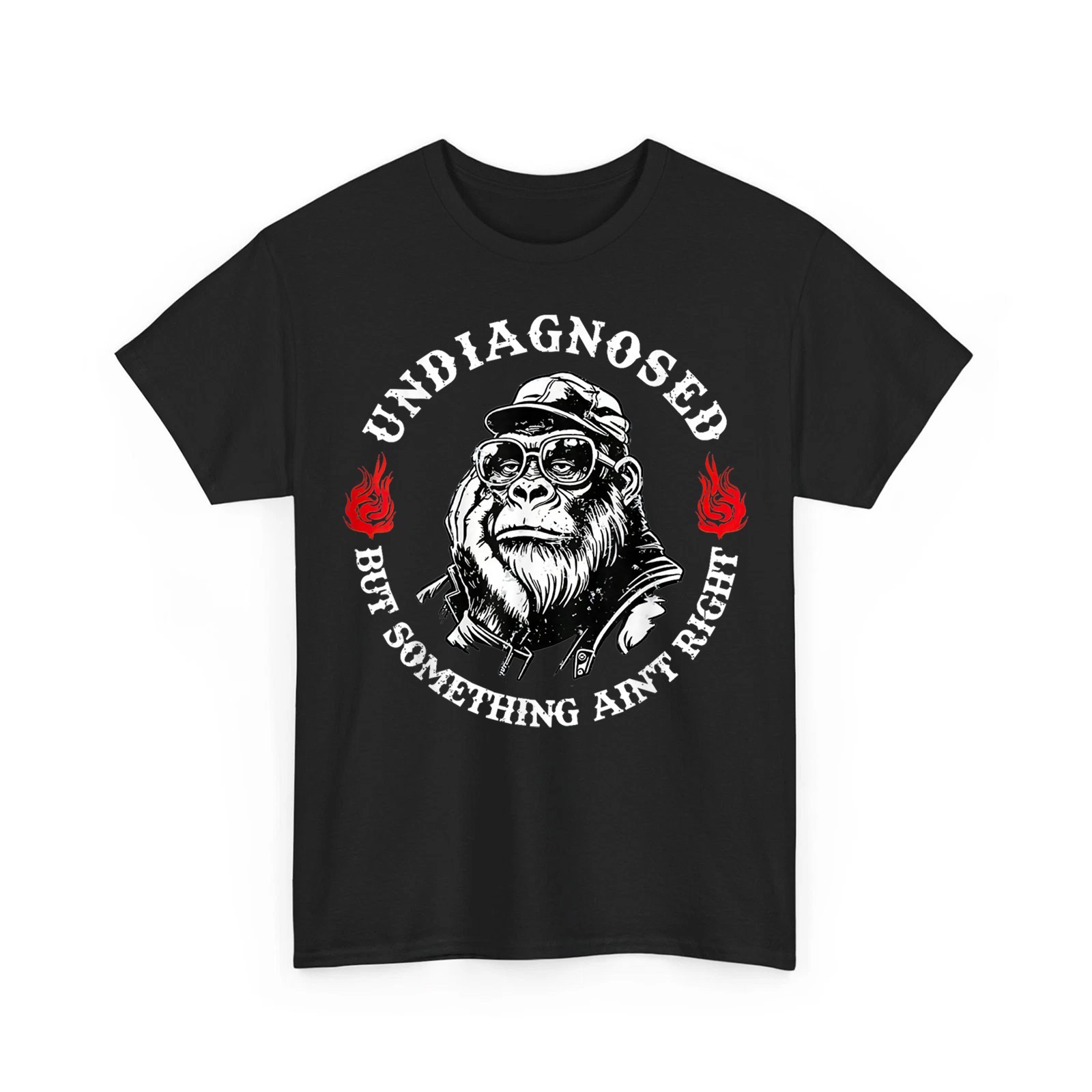 Undiagnosed But Something Ain’t Right Funny Monkey Saying Retro T-Shirt