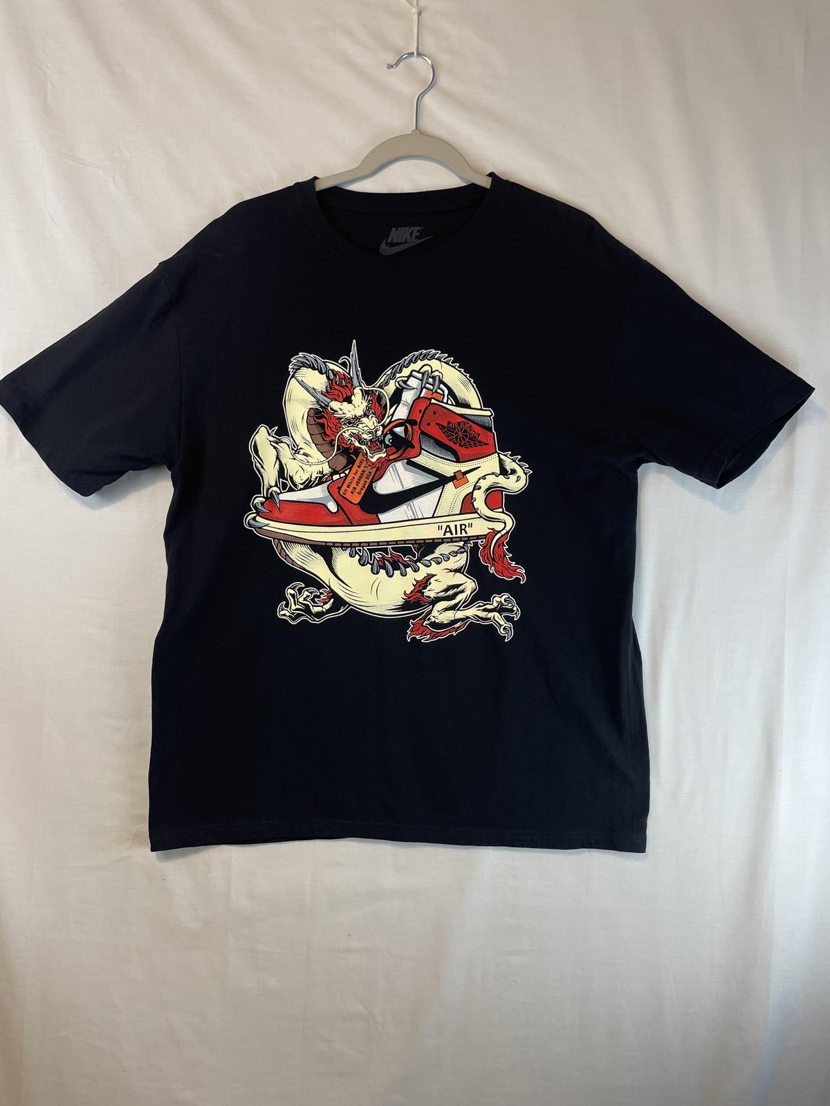 Nike Shirt Mens Large Black Air Jordan Dragon Sneaker Graphic Basketball Tee gallery