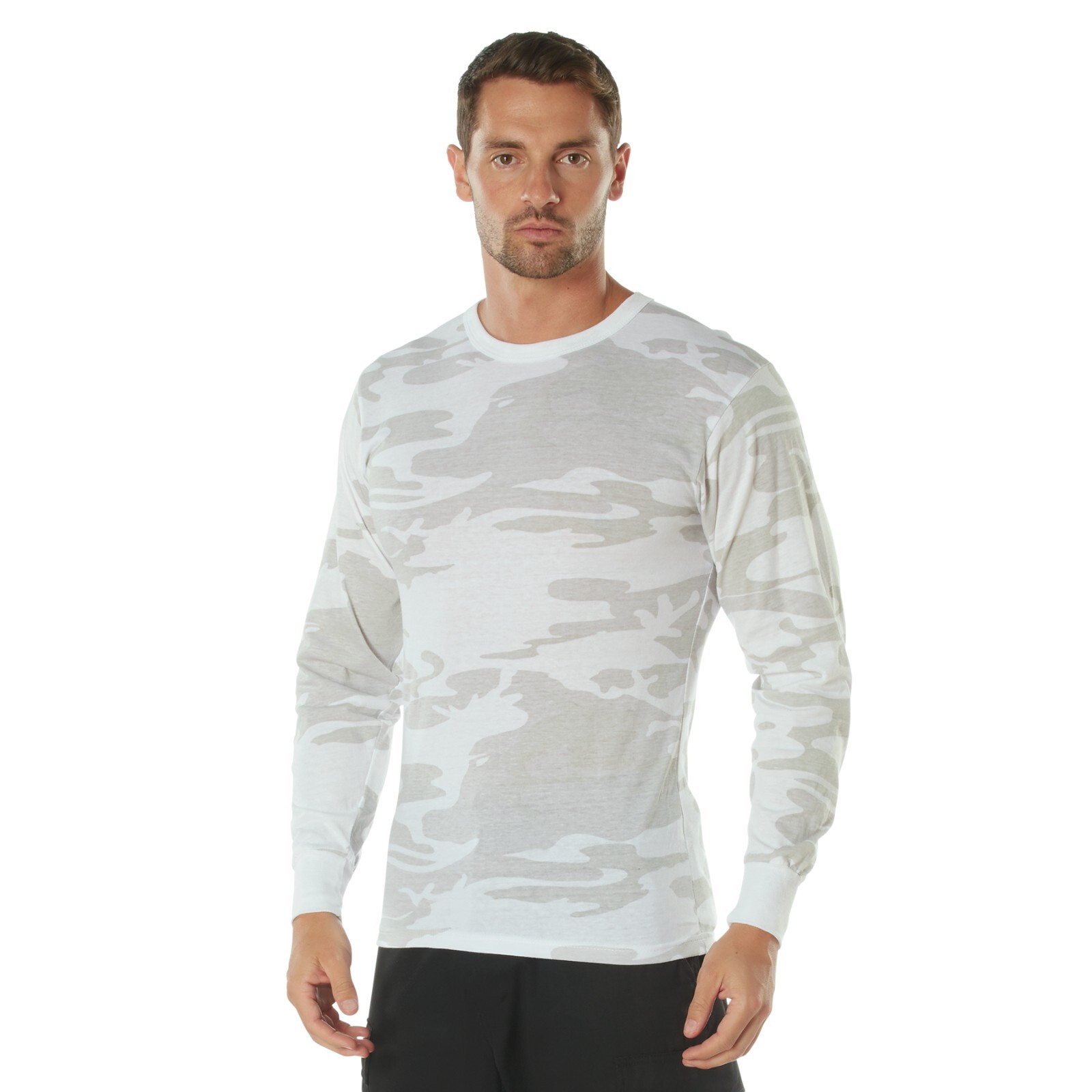 Rothco White Camo Long Sleeve T-Shirt Tactical Military Crew Tee Undershirt gallery