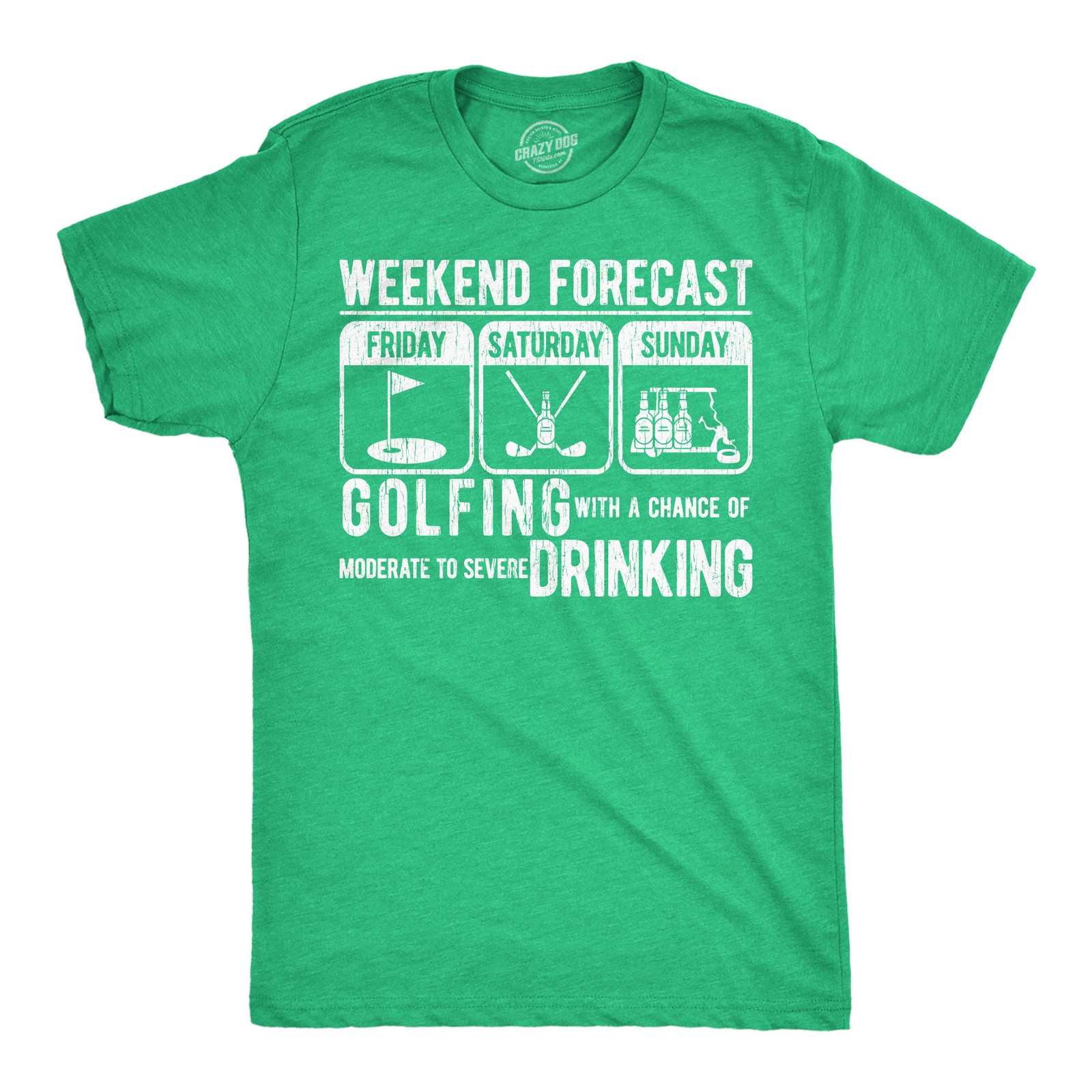 Mens Funny T Shirts Weekend Forecast Golfing With A Chance Of Moderate to Sevre gallery